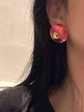 18K CC Pink Crystal Earrings