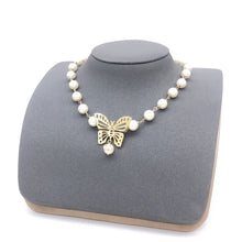 18K Dior Butterfly Pearl Chain Necklace