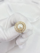 18K CC Pearl Round Earrings