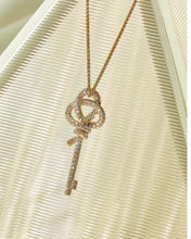 18K T Keys Woven Diamonds Large Necklace