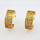 18K Louis Pave Diamond Hoop Earrings