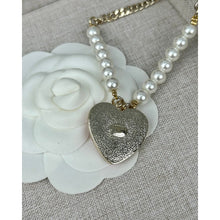 18K CC Pink & Black Heart Pearl Necklace