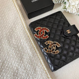 18K CC Red & Brown Pearl Gold Brooch