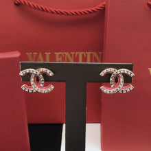 18K CC Pink Resin Crystals Earrings