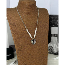 18K CC Pink & Black Heart Pearl Necklace