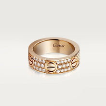 18K Cartier Love Diamond-Paved 6.5mm Ring